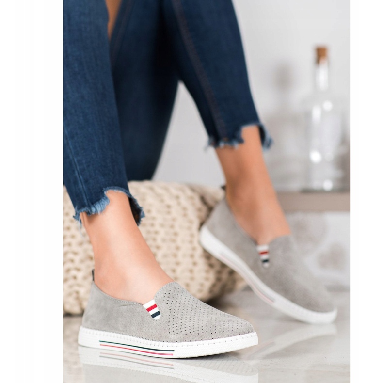 Filippo Baskets en cuir grises 2