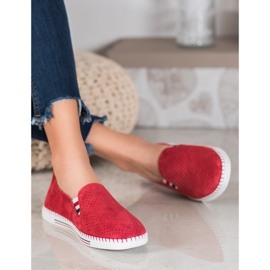 Filippo Baskets en cuir rouges 1