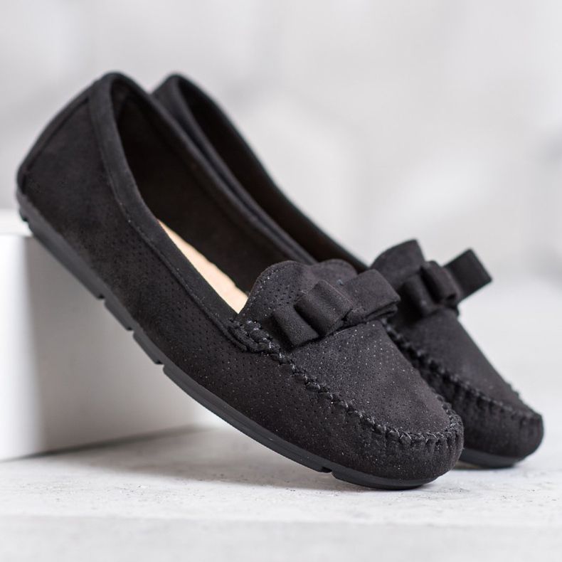 Clowse Mocassins Ajourés Avec Nœud le noir 2 Clowse Mocassins Ajourés Avec Nœud le noir 2