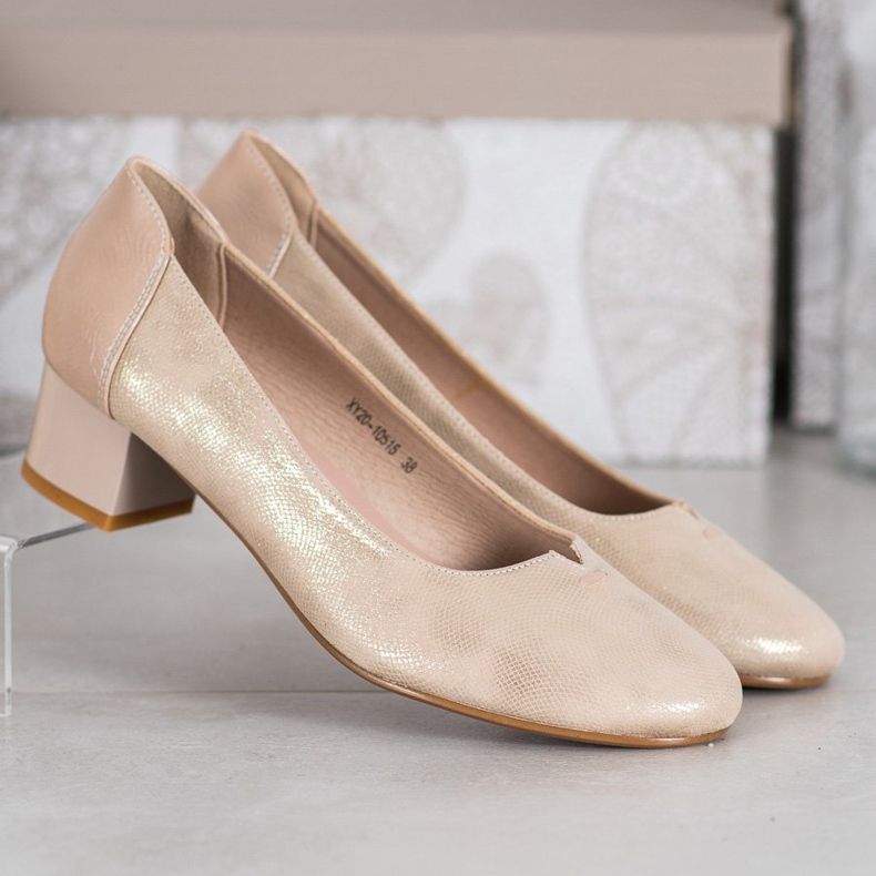 Escarpins textiles VINCEZA d'or 1