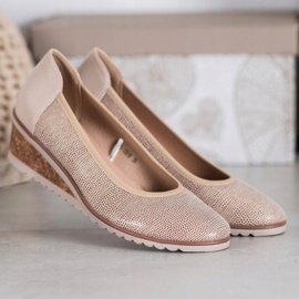 Ballerines élégantes VINCEZA beige brun 2