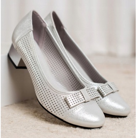 Goodin Escarpins Ajourés Avec Un Noeud gris 2