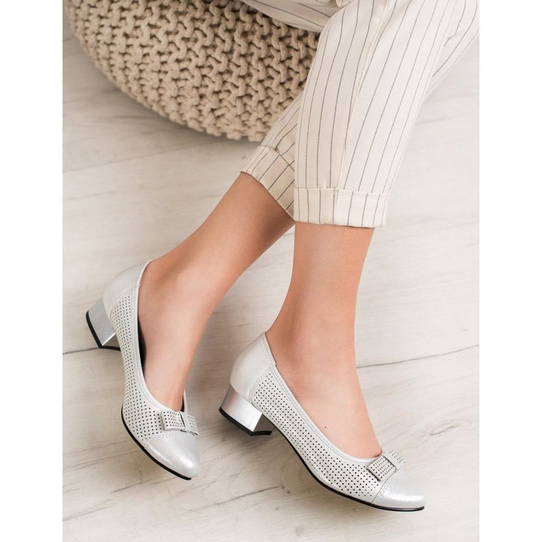 Goodin Escarpins Ajourés Avec Un Noeud gris 1