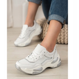 Goodin Baskets en cuir blanche multicolore 1