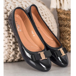 Fama Ballerine Laquée Avec Un Noeud le noir 4