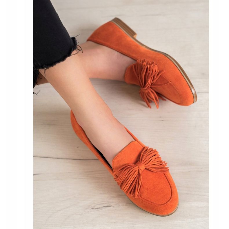 Seastar Chaussures en daim à franges orange 2
