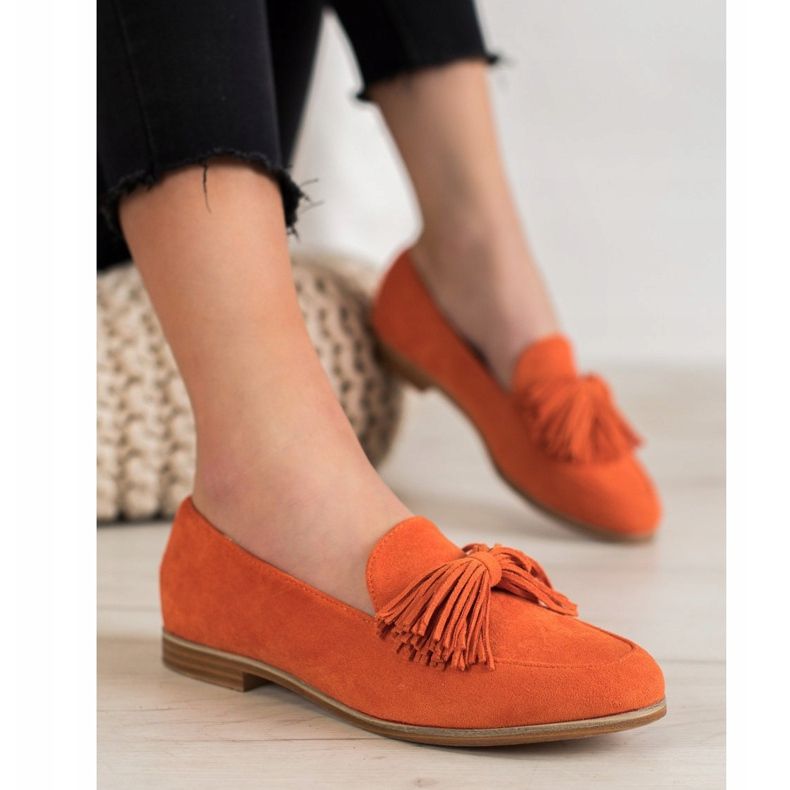 Seastar Chaussures en daim à franges orange 1