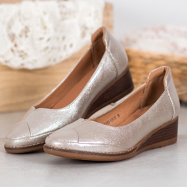 Vinceza Escarpins compensés décontractés doré 1