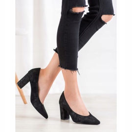 W. Potocki Escarpins à paillettes noir 2