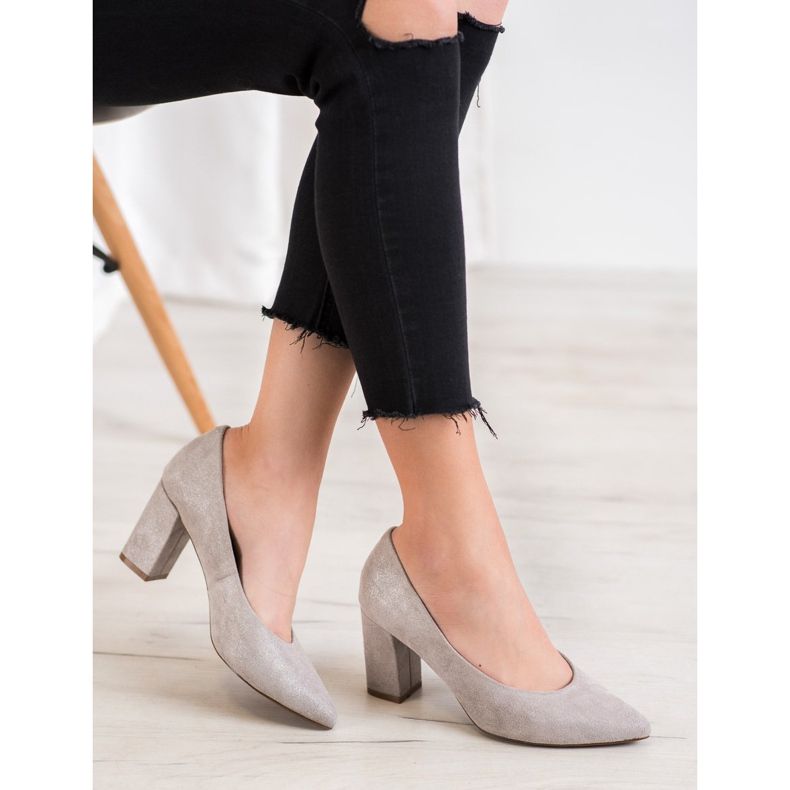 W. Potocki Escarpins à paillettes gris 2