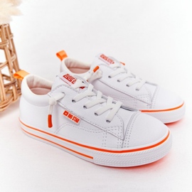 Baskets Enfant Eco-cuir Big Star HH374036 Blanc-Orange 1