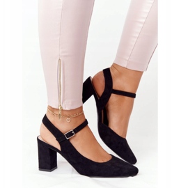 Escarpins En Daim Sur Une Barre Sergio Leone PB446 Noir 1