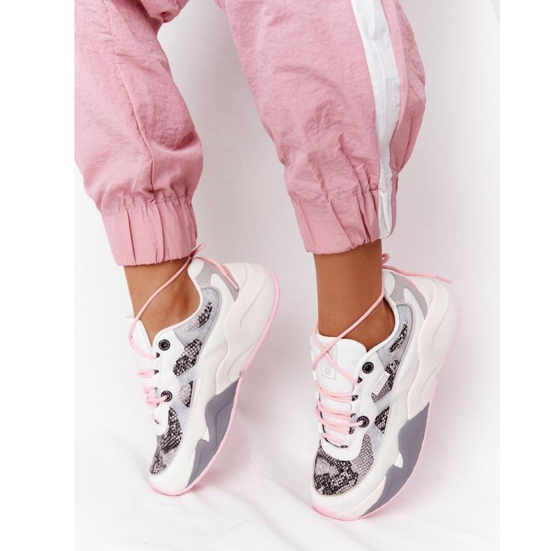 Chaussures de sport pour femmes en mousse à mémoire Big Star HH274326 Blanc rose multicolore 1