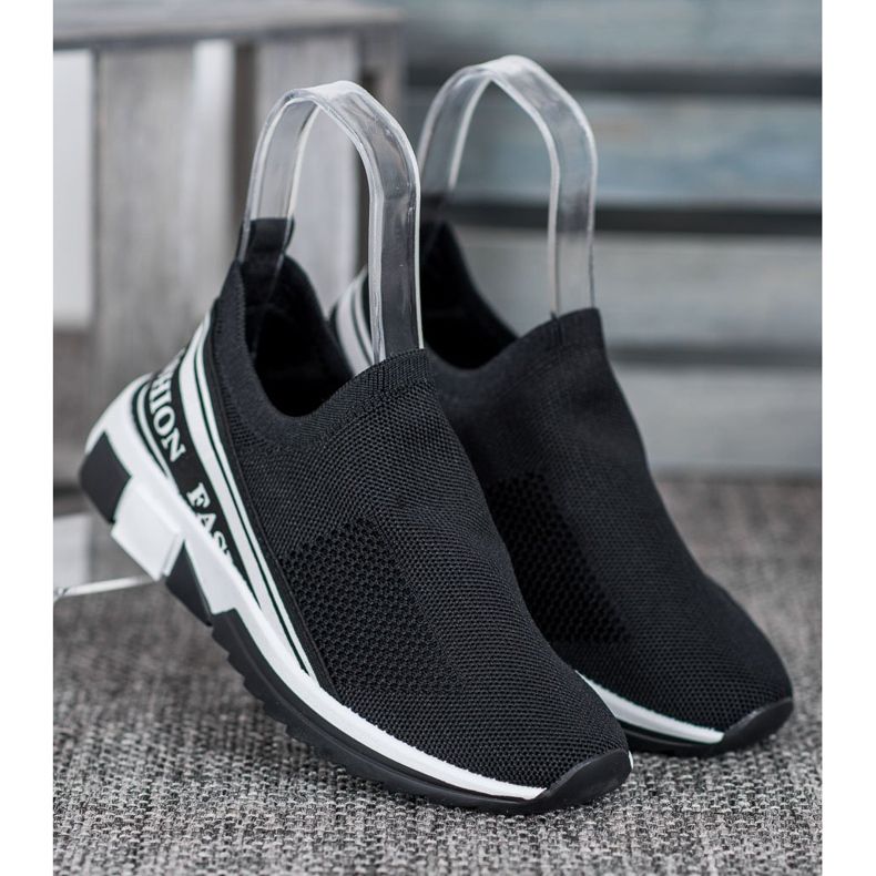 SHELOVET Ajouré Slipony Mode blanche le noir 1