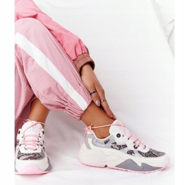 Chaussures de sport pour femmes en mousse à mémoire Big Star HH274326 Blanc blanche rose multicolore 2