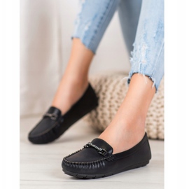 Fama Mocassins Avec Cubic Zirconia le noir 1