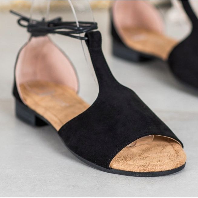 Sandales nouées VINCEZA le noir 1 Sandales nouées VINCEZA le noir 1