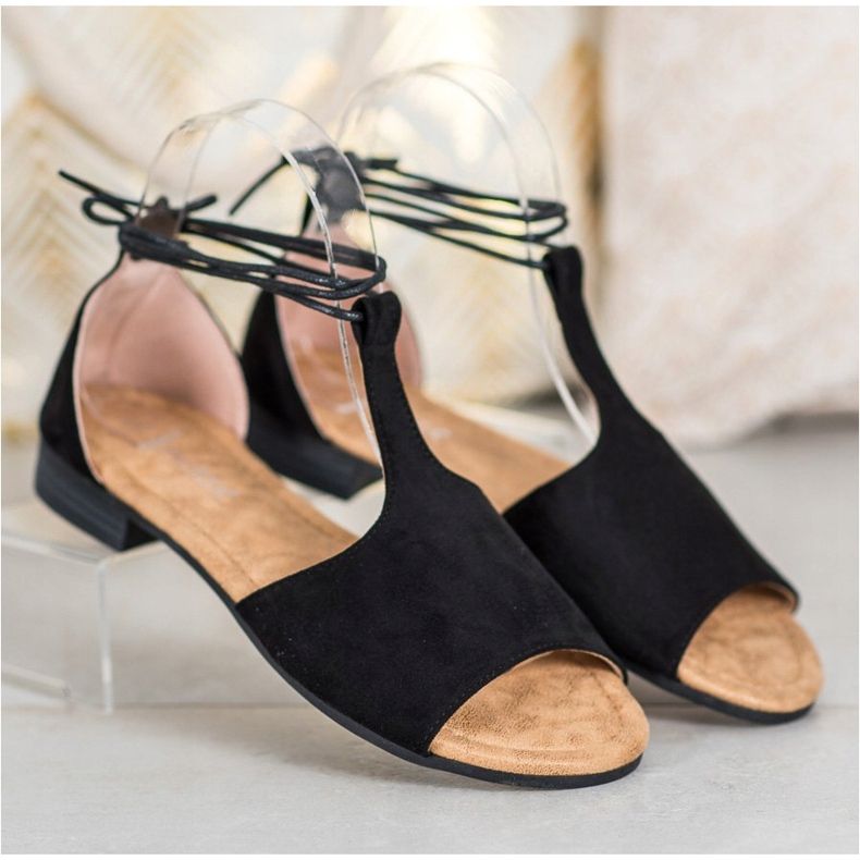 Sandales nouées VINCEZA le noir 2 Sandales nouées VINCEZA le noir 2