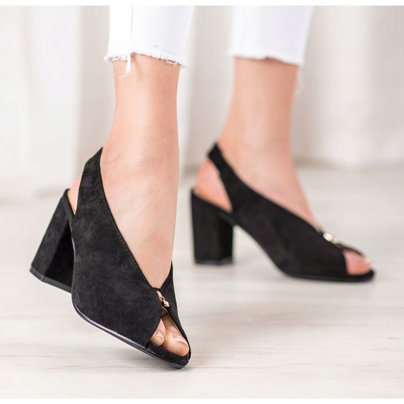 Chaussures élégantes sur un poteau VINCEZA noir 2