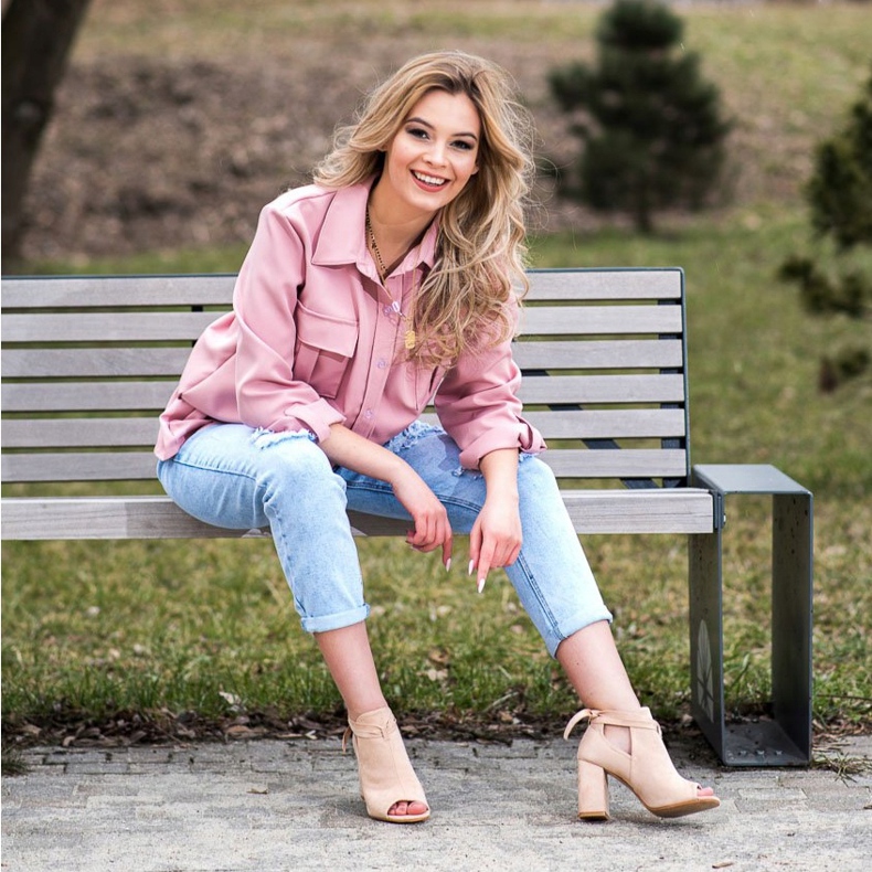 Bottines VINCEZA à bout ouvert et nouées beige 2 Bottines VINCEZA à bout ouvert et nouées beige 2