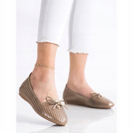 Ballerines Ajourées À Noeud VINCEZA beige d'or 3