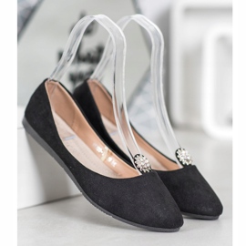 Ballerines noires avec ornement VINCEZA 1