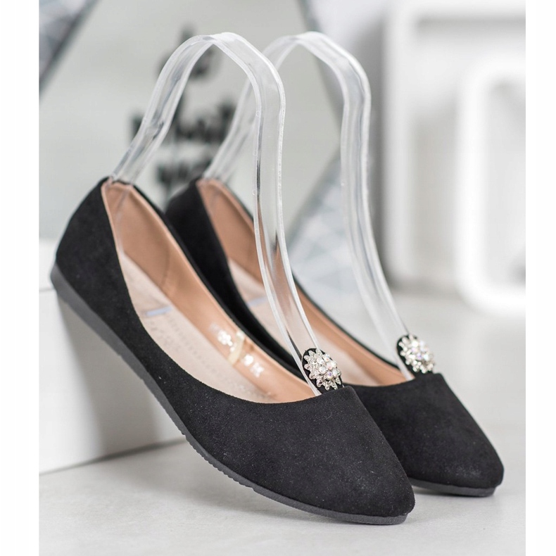 Ballerines noires avec ornement VINCEZA 1