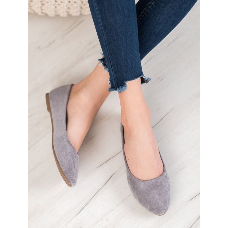 Ballerines classiques en daim VINCEZA gris 1