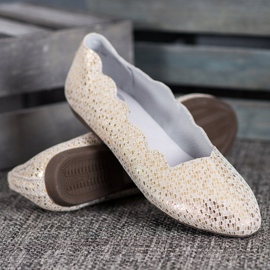 Filippo Ballerines en cuir à la mode d'or 4