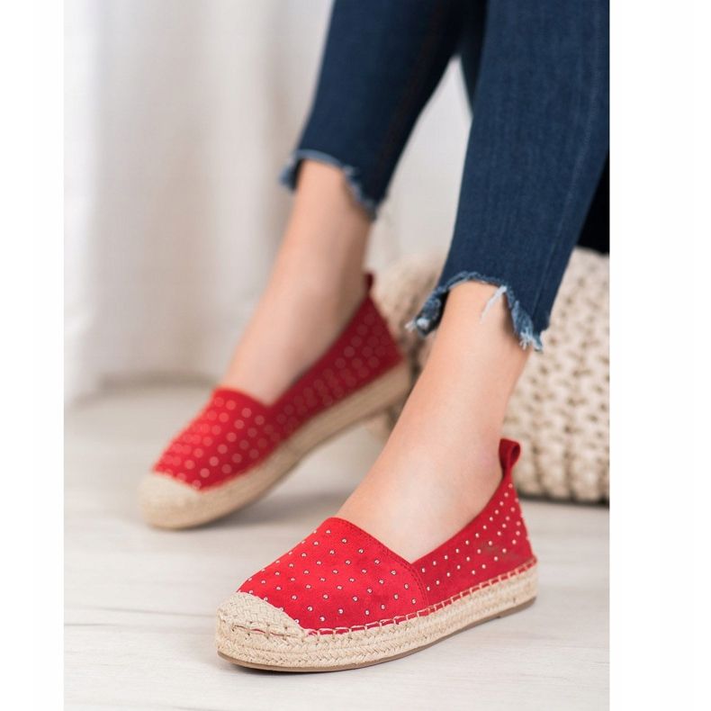 Goodin Espadrilles en daim rouge 1