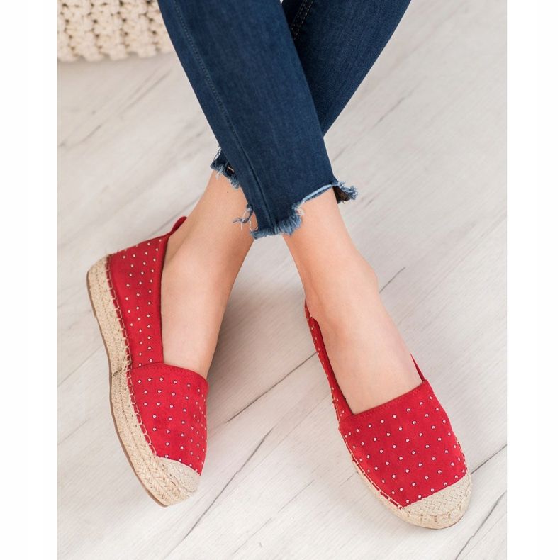 Goodin Espadrilles en daim rouge 2