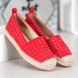 Goodin Espadrilles en daim rouge 4