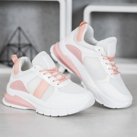 SHELOVET Baskets élégantes avec maille blanc 2