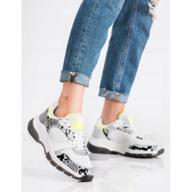 Kylie Baskets confortables à imprimé serpent blanche multicolore 3