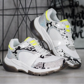 Kylie Baskets confortables à imprimé serpent blanche multicolore 2