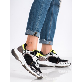 Kylie Baskets confortables à imprimé serpent le noir multicolore 4