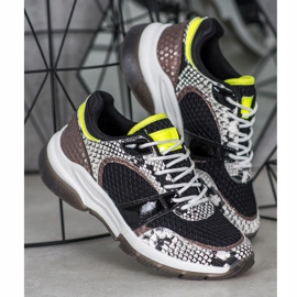 Kylie Baskets confortables à imprimé serpent le noir multicolore 1