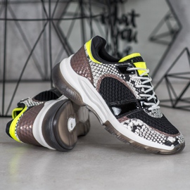 Kylie Baskets confortables à imprimé serpent le noir multicolore 2