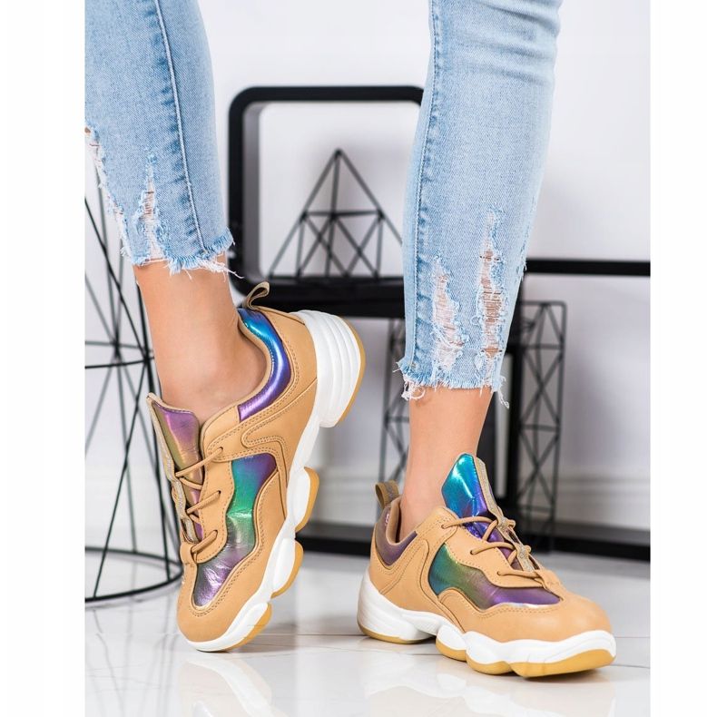 Kylie Chaussures de sport élégantes beige multicolore 1