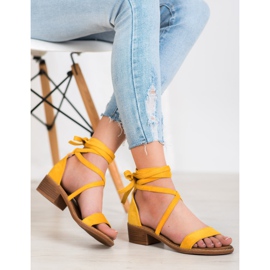Sandales nouées jaune 4