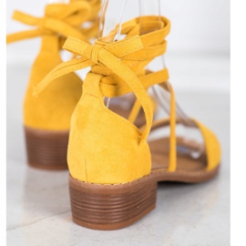 Sandales nouées jaune 2