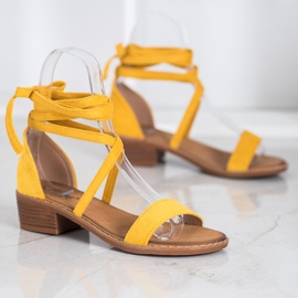 Sandales nouées jaune 5