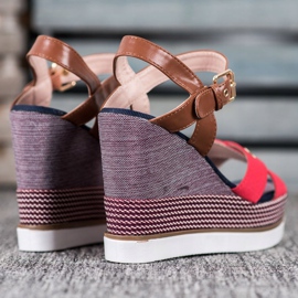 SHELOVET Sandales compensées multicolore 3