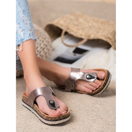 Tongs sur la plateforme VINCEZA gris 1