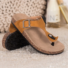 Tongs confortables VINCEZA brun 1