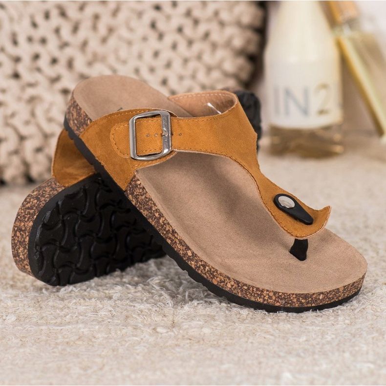 Tongs confortables VINCEZA brun 1