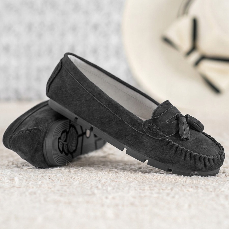 Mocassins confortables en cuir VINCEZA le noir 1
