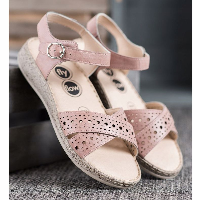 SHELOVET Sandales légères sur la plate-forme rose 1