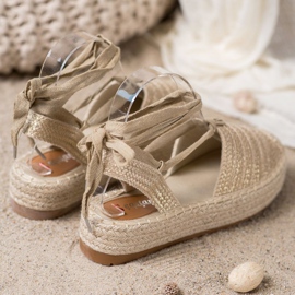 Seastar Sandales espadrilles nouées doré 2