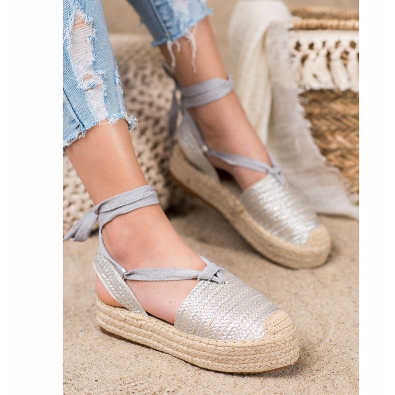 Seastar Sandales espadrilles nouées gris 1